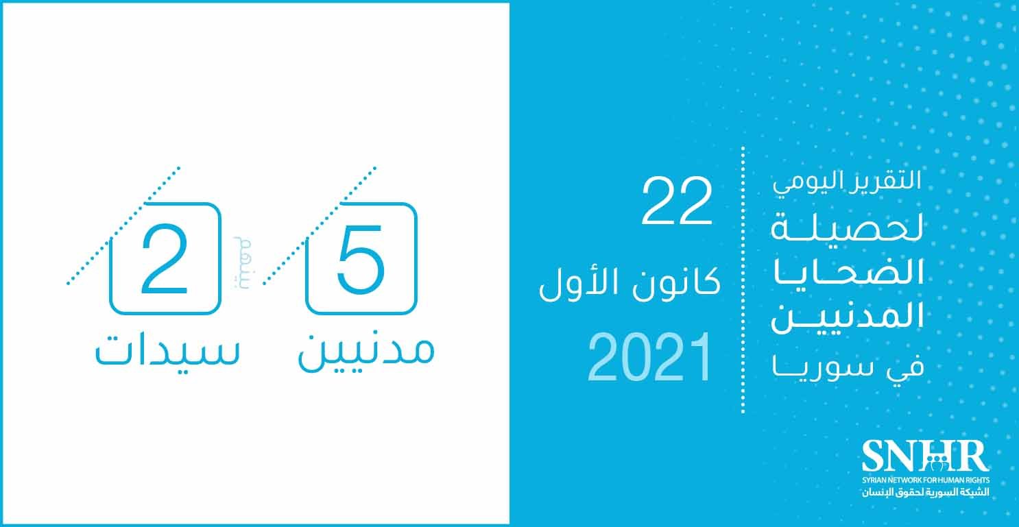 حصيلة الضحايا المدنيين في سوريا 22-12-2021