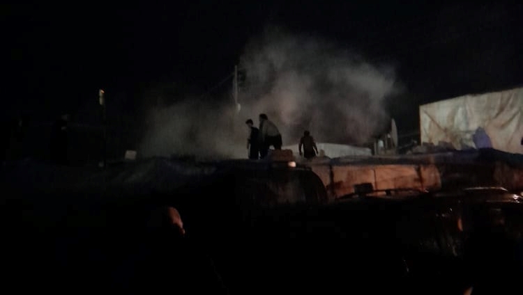 A fire broke out at an IDPs camp north of Aleppo 28-1-2022