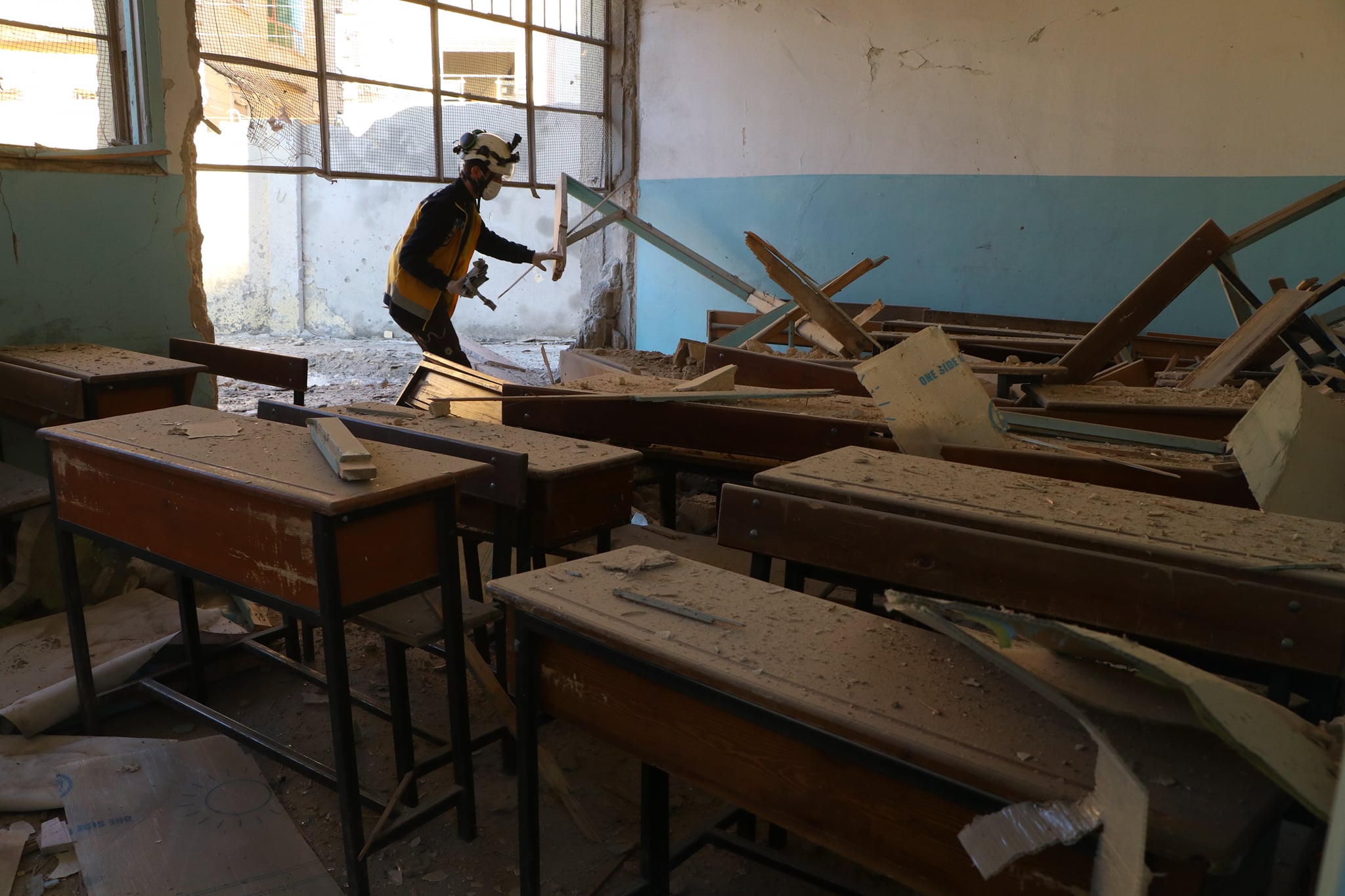 هجوم على مدرسة الاتحاد العربي في مدينة عفرين في حلب في سوريا 20-1-2022