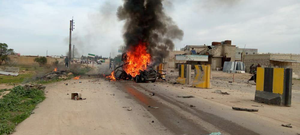 Car bomb explosion east of Aleppo governorate kills a civilian on April 10, 2022