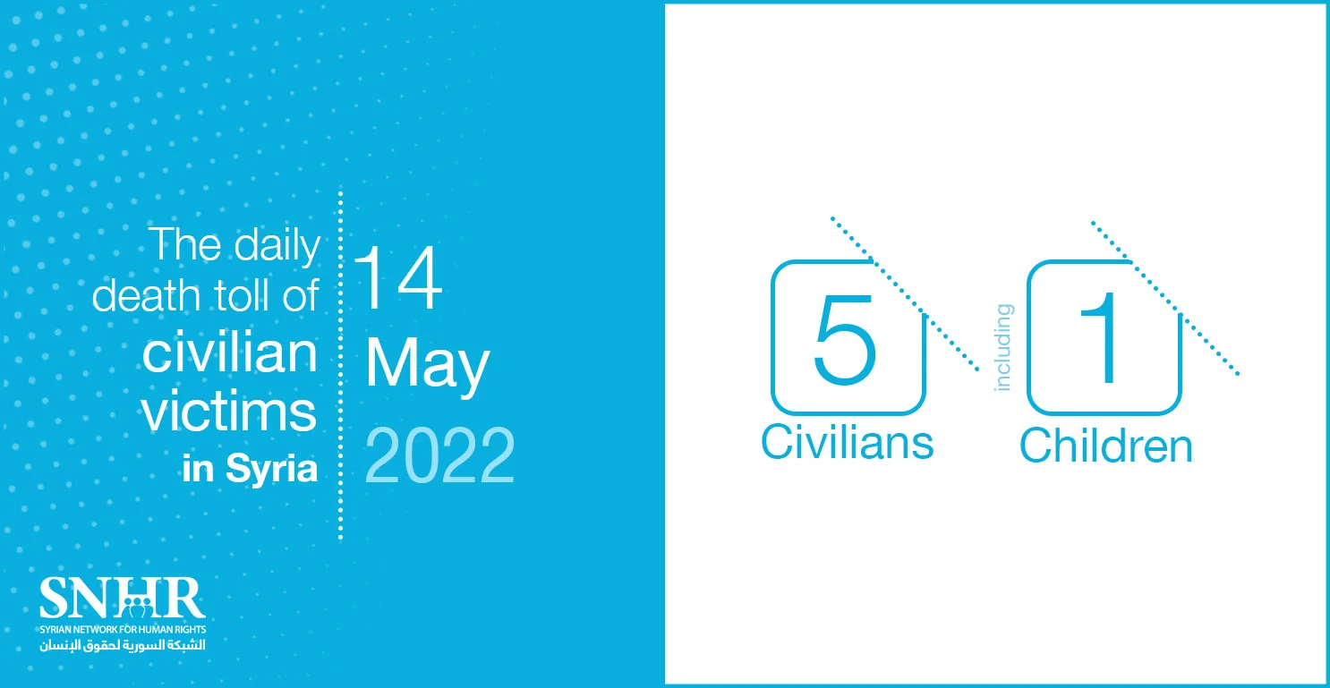 Civilians victims toll in Syria, May 14, 2022