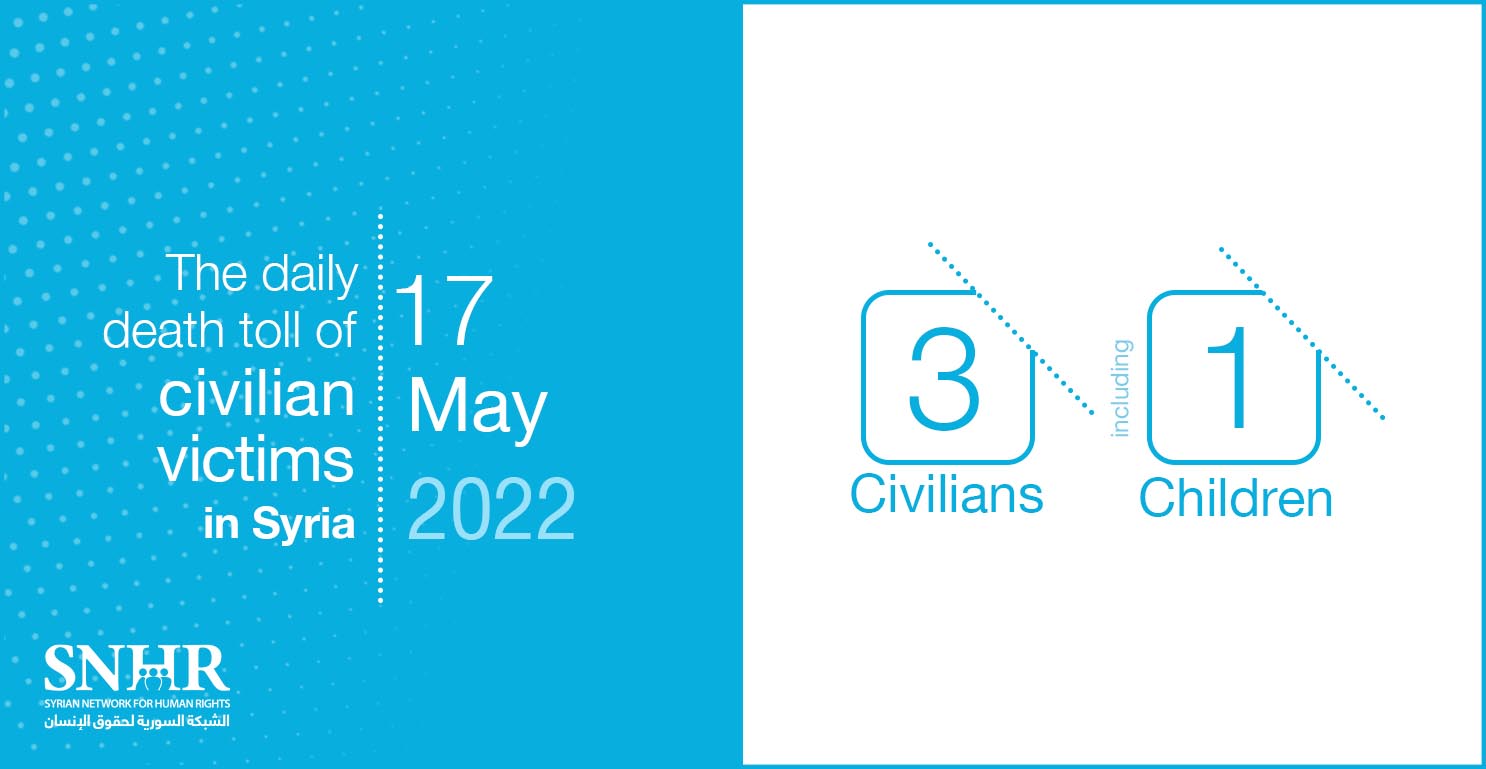 Civilians victims toll in Syria, May 17, 2022