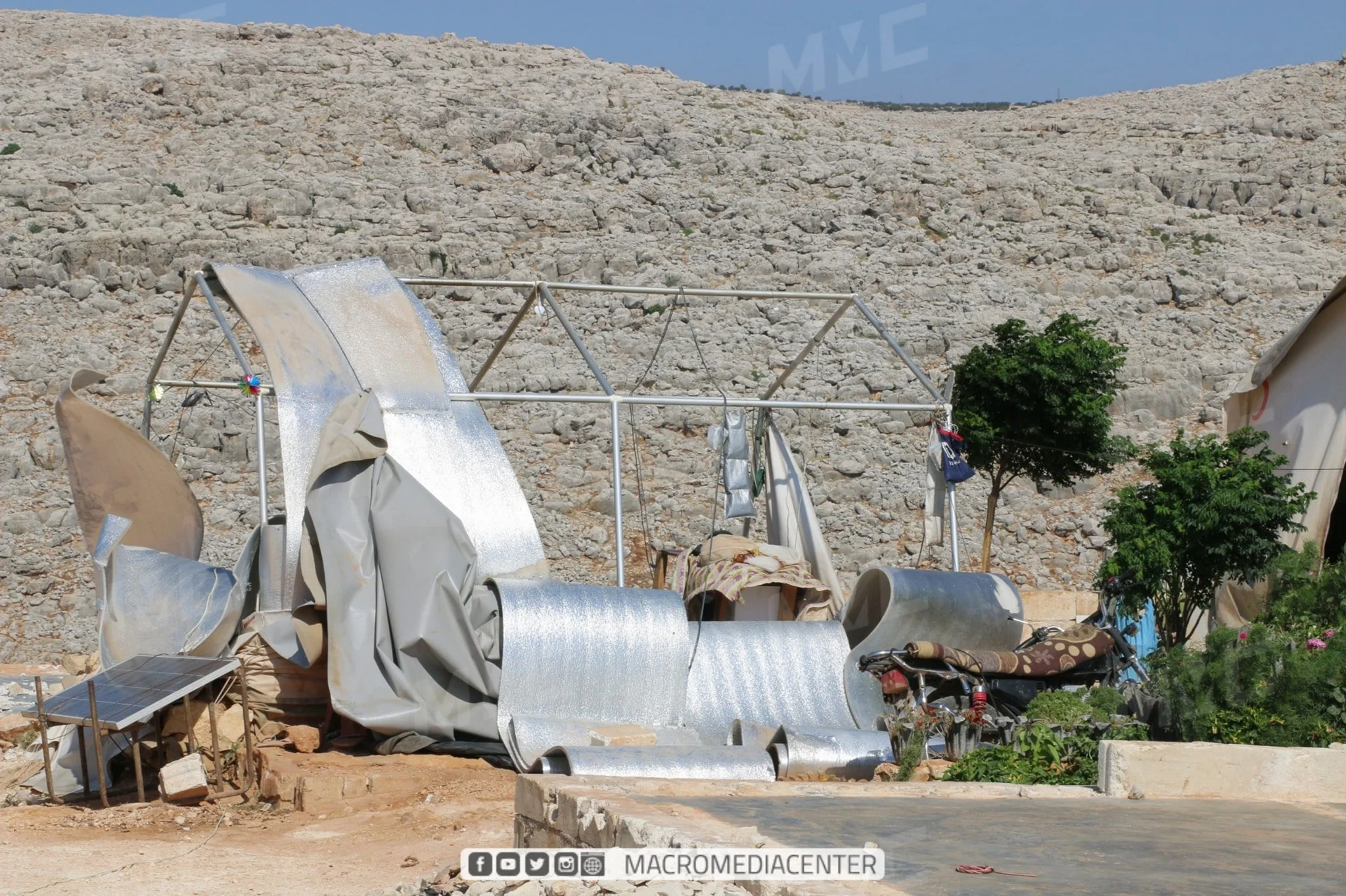 تضرر مخيم جبل الشيخ بريف إدلب جراء عاصفة هوائية في 7-8-2022