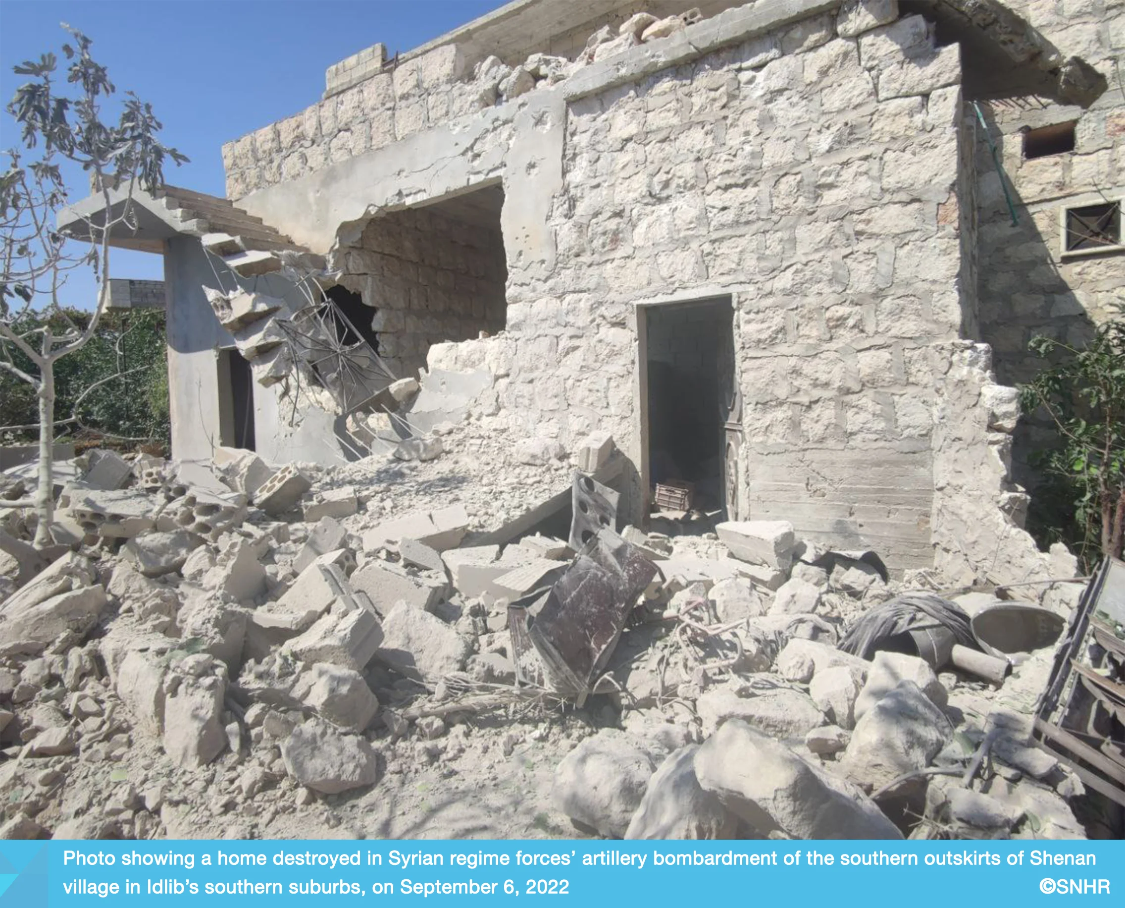 A woman was wounded and a mosque damaged in Syrian regime forces’ bombing on southern Idlib on Sep 6