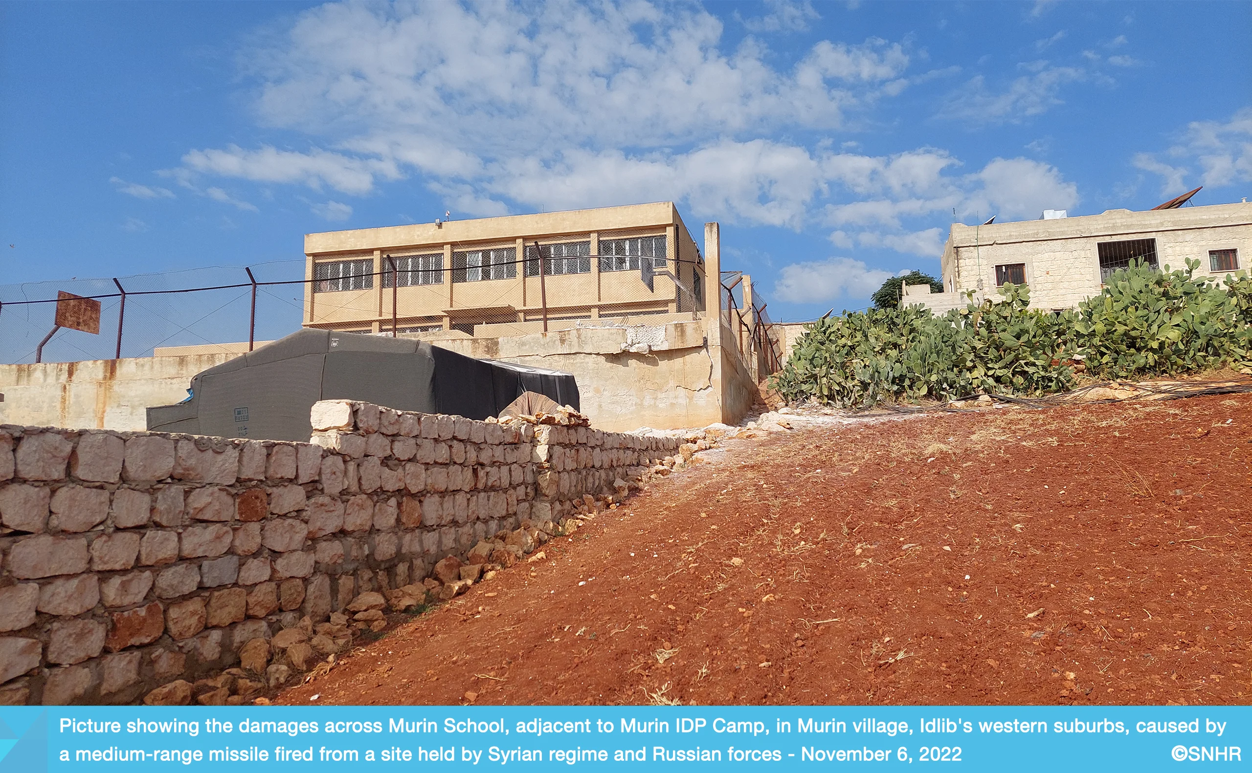 School in western Idlib damaged in an attack by Syrian regimeRussian forces, November 6