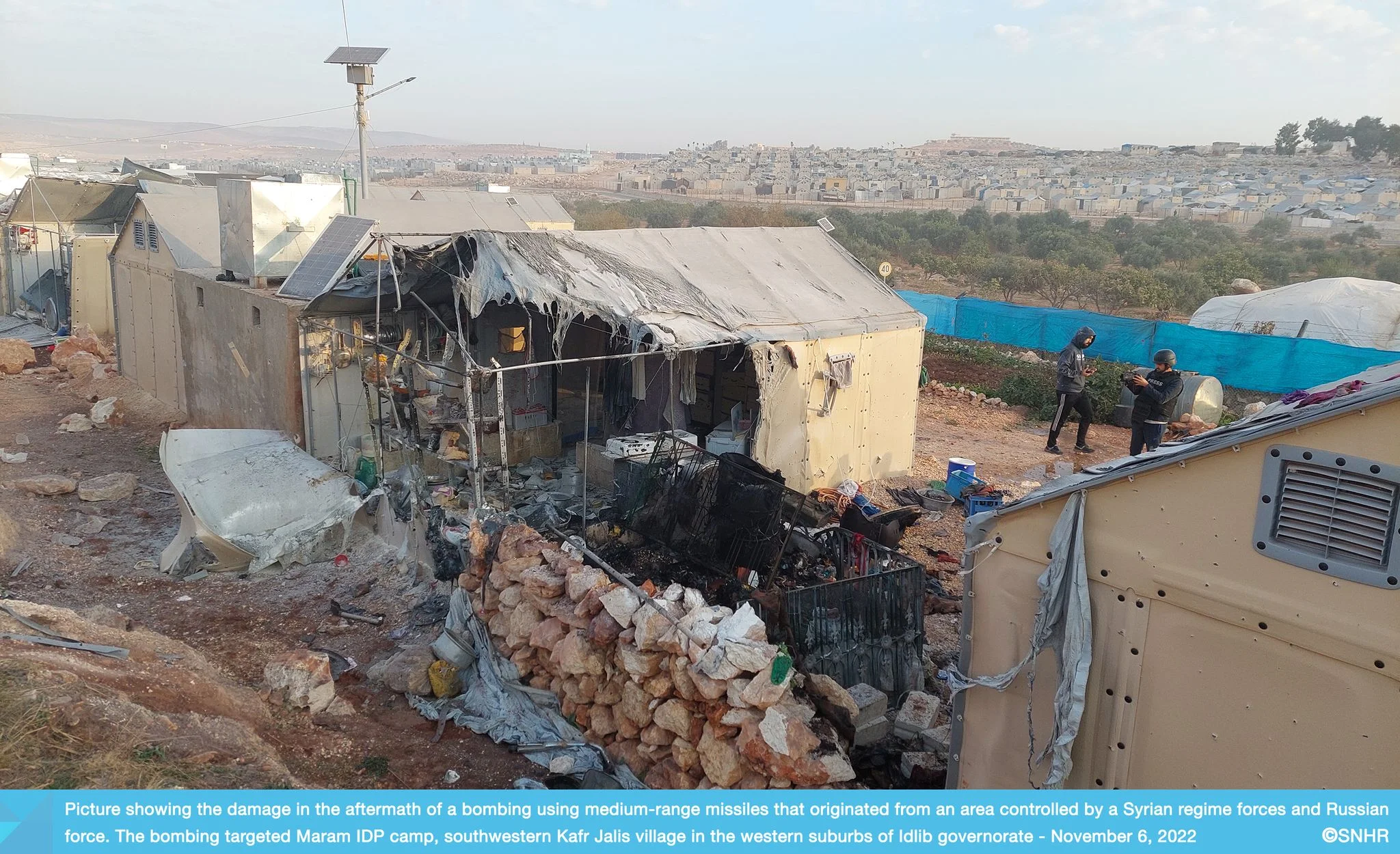 مجزرة بحق مدنيين إثر هجوم على منطقة مكتظة بمخيمات النازحين غرب إدلب في 6-11-2022