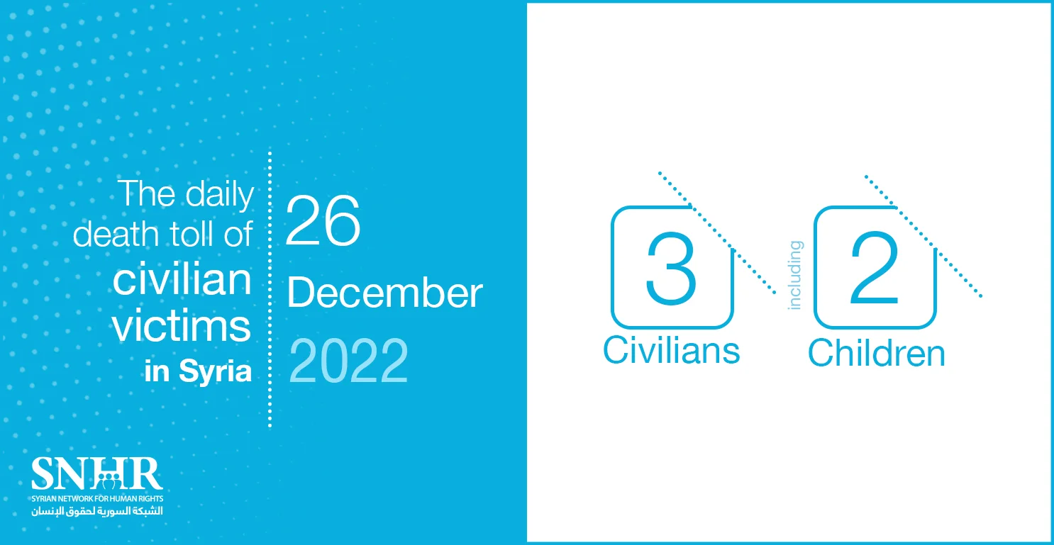 The daily death toll of civilian victims in #Syria on December 26, 2022
