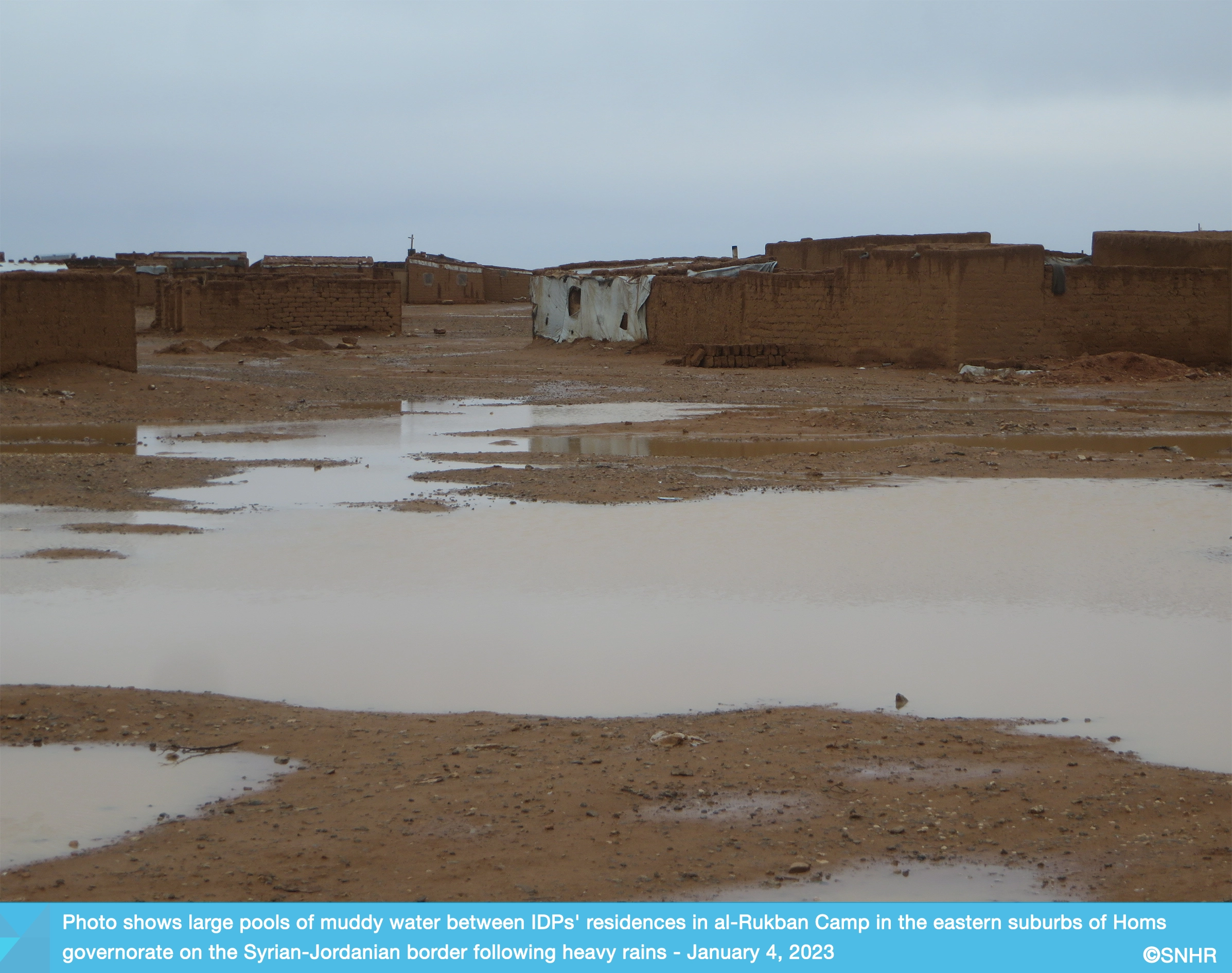 Rainstorm ravages al-Rukban IDPs Camp near the Syrian-Jordanian borders, January 4, 2023