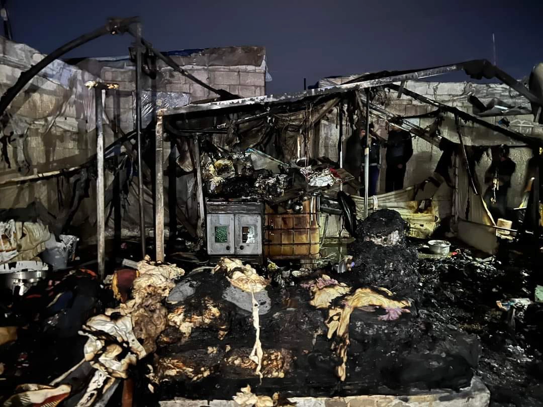 Fire breaks out in an IDP Camp in northern Aleppo governorate, March 2, 2023