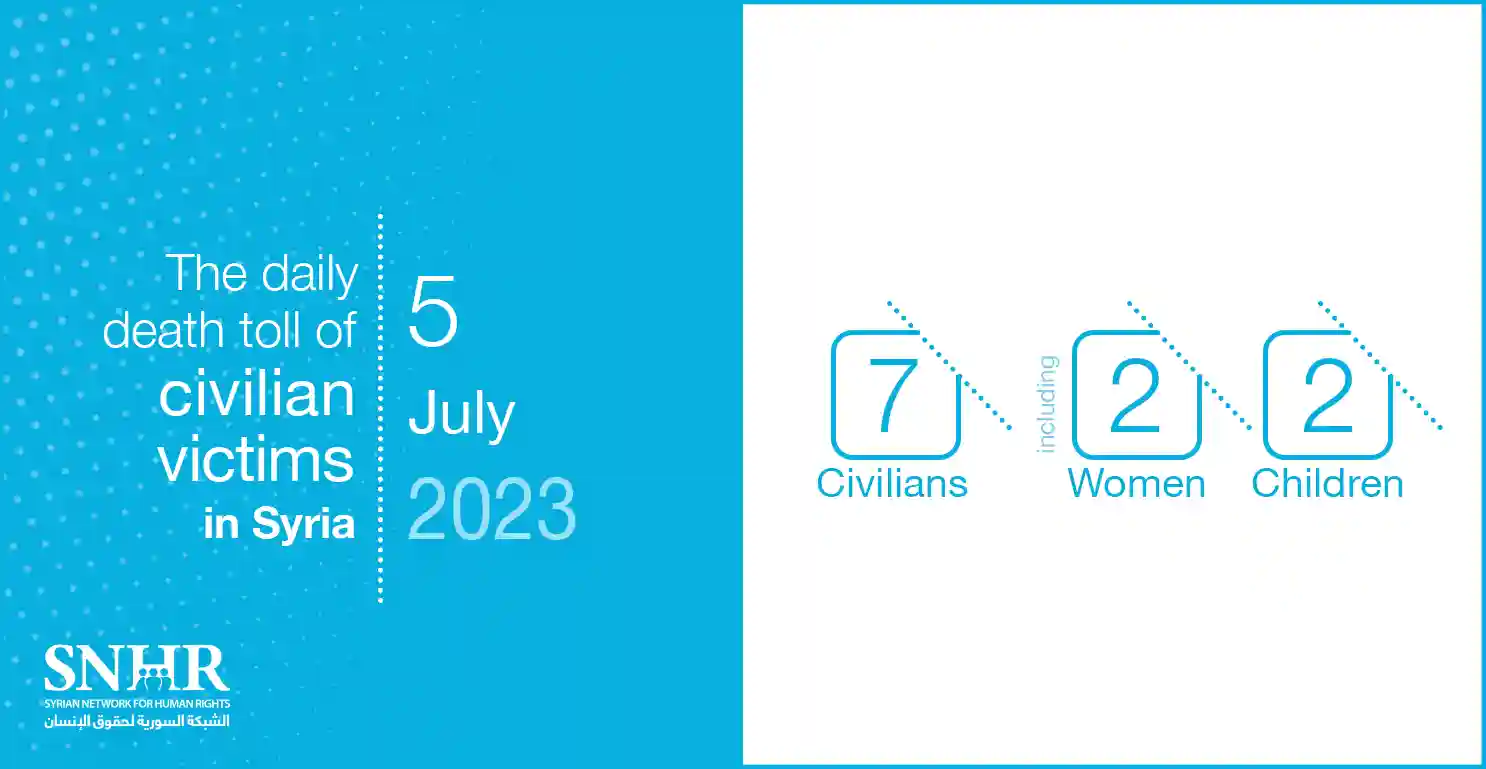 The daily death toll of civilian victims in Syria on July 5, 2023