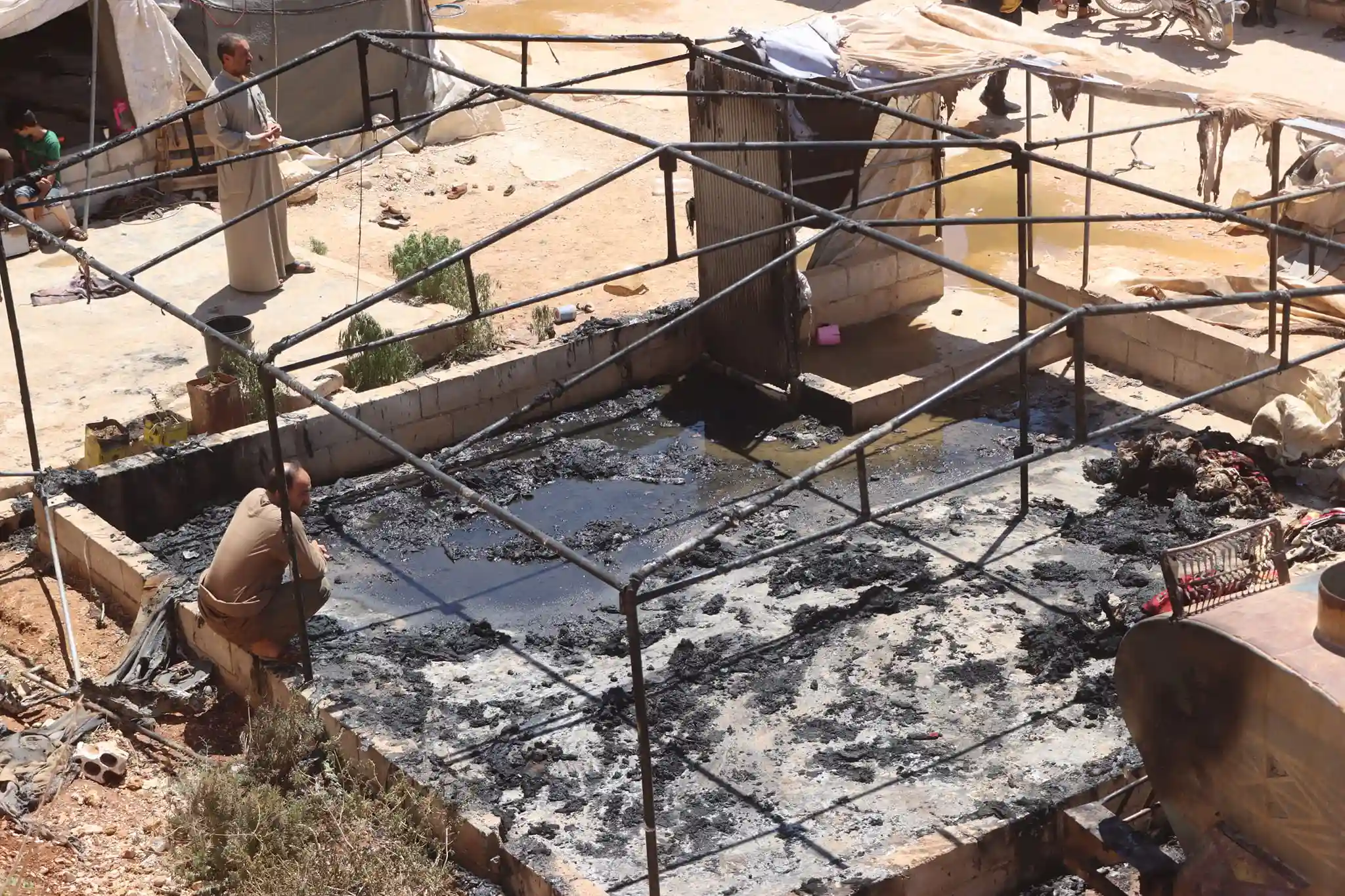 Fire breaks out in an IDPs Camp in northern Idlib governorate, July 23, 2023
