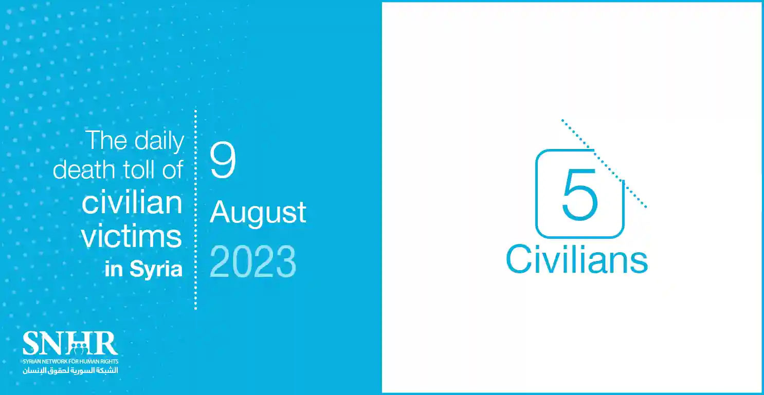 The daily death toll of civilian victims in Syria on August 9, 2023