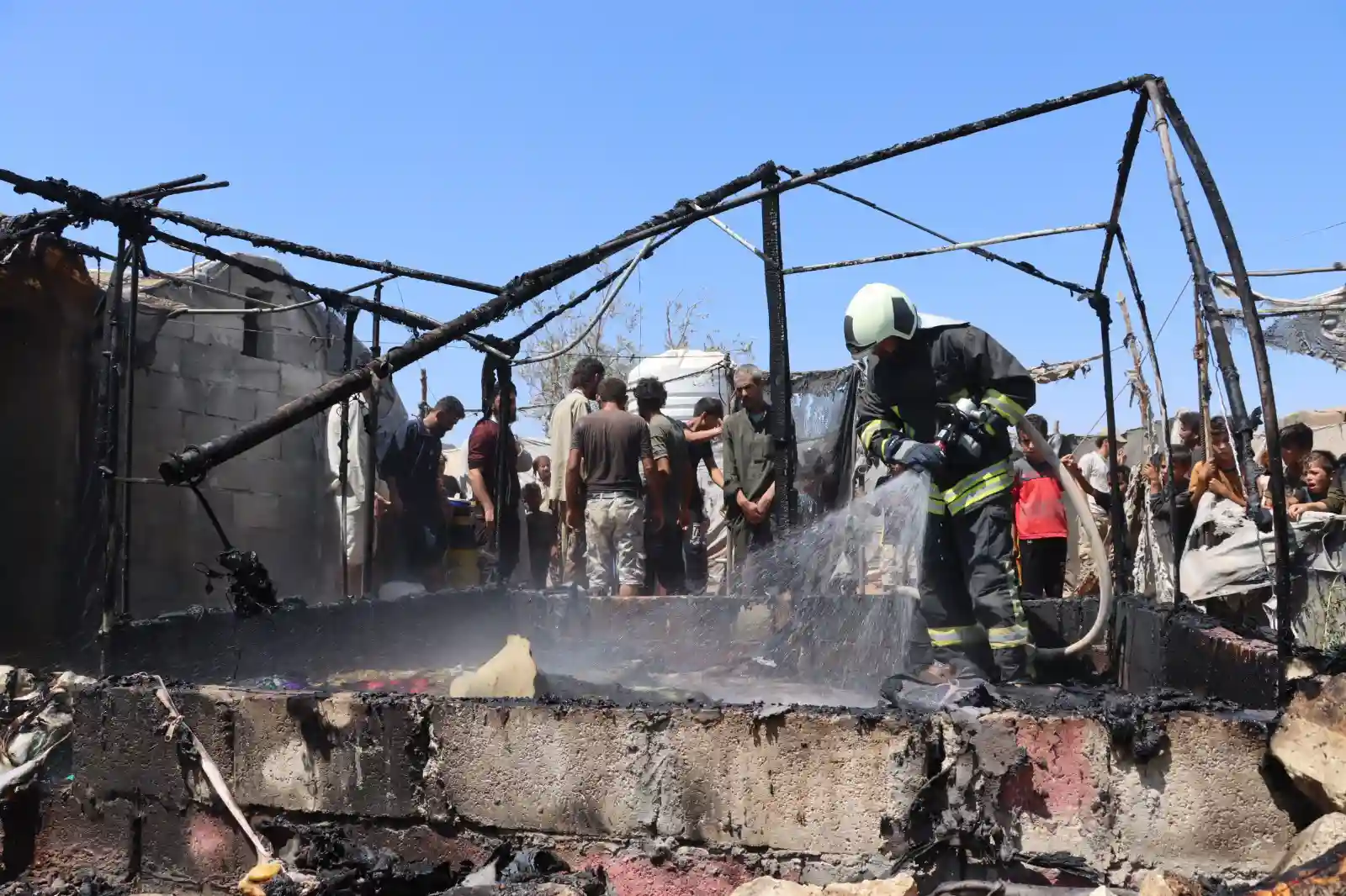 Fire breaks out in an IDPs Camp in northern Aleppo governorate, August 21, 2023