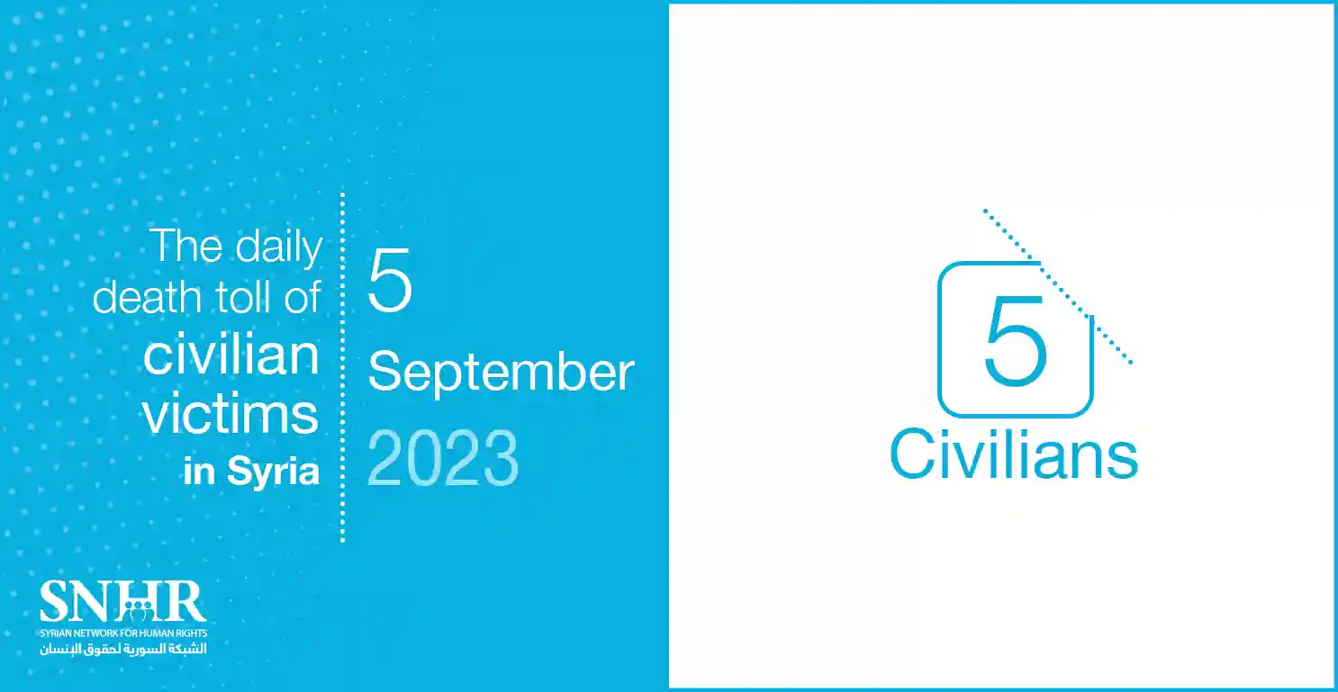 The daily death toll of civilian victims in Syria on September 5, 2023