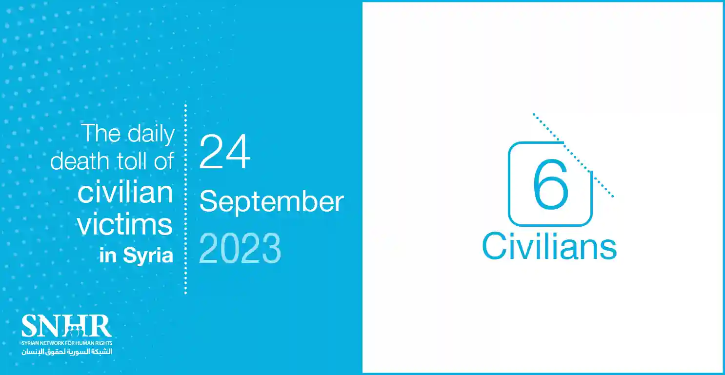 The daily death toll of civilian victims in Syria on September 24, 2023