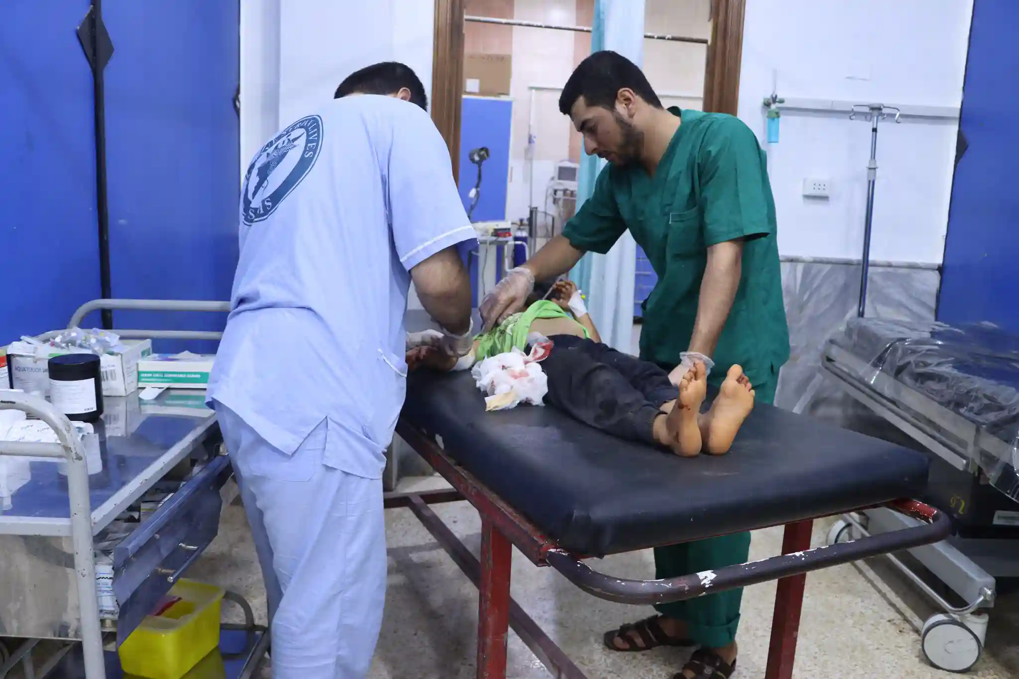 إصابة ثلاثة أطفال أشقاء بجراح إثر انفجار جسم من مخلفات الحرب لم نتمكن من تحديد مصدره غرب محافظة حلب في 12-9-2023
