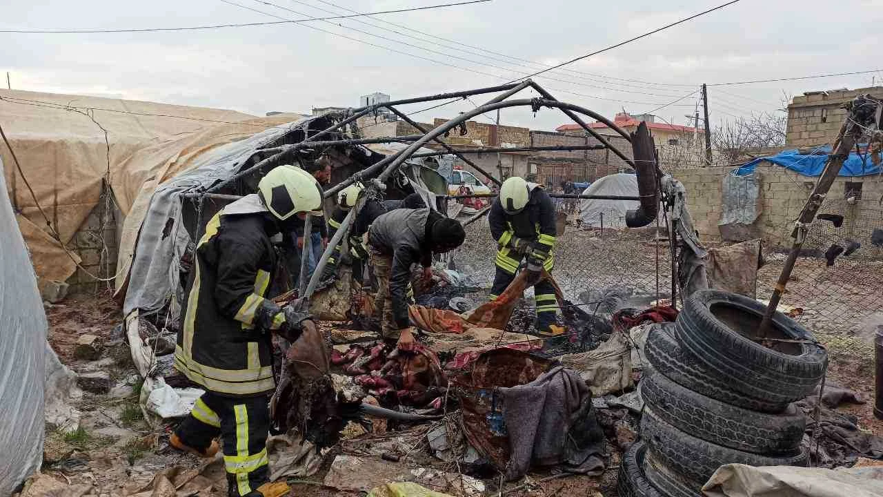 إصابة سيدة إثر اندلاع حريق في خيمتها شمال محافظة حلب في 31-1-2024