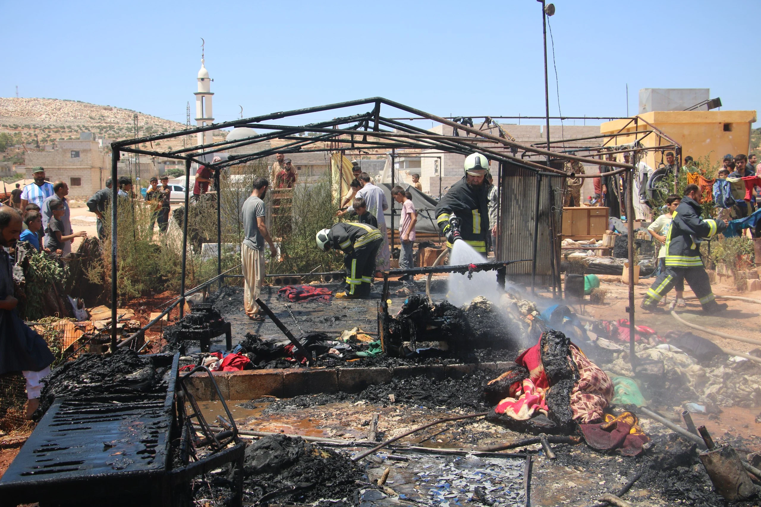 Fire breaks out in an IDPs camp in N. Idlib, August 14, 2024