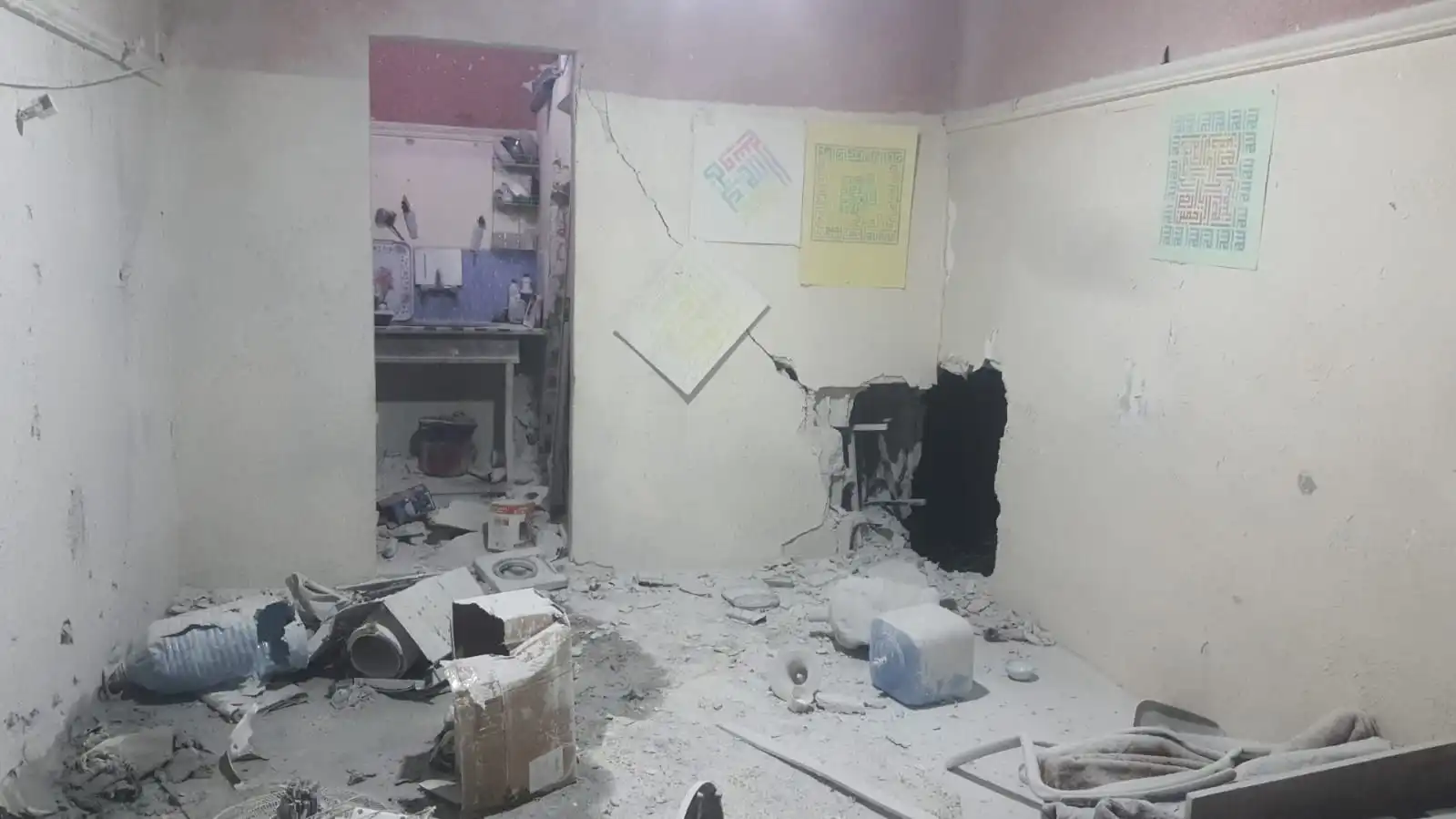 Syrian regime forces bomb a drug warehouse on the northern outskirts of Idlib city, August 18, 2024