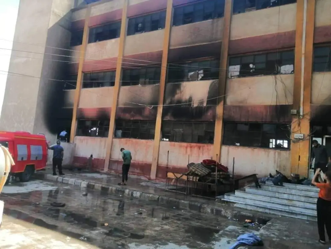 Fire breaks out in a school housing IDPs in Hasaka, September 11, 2024