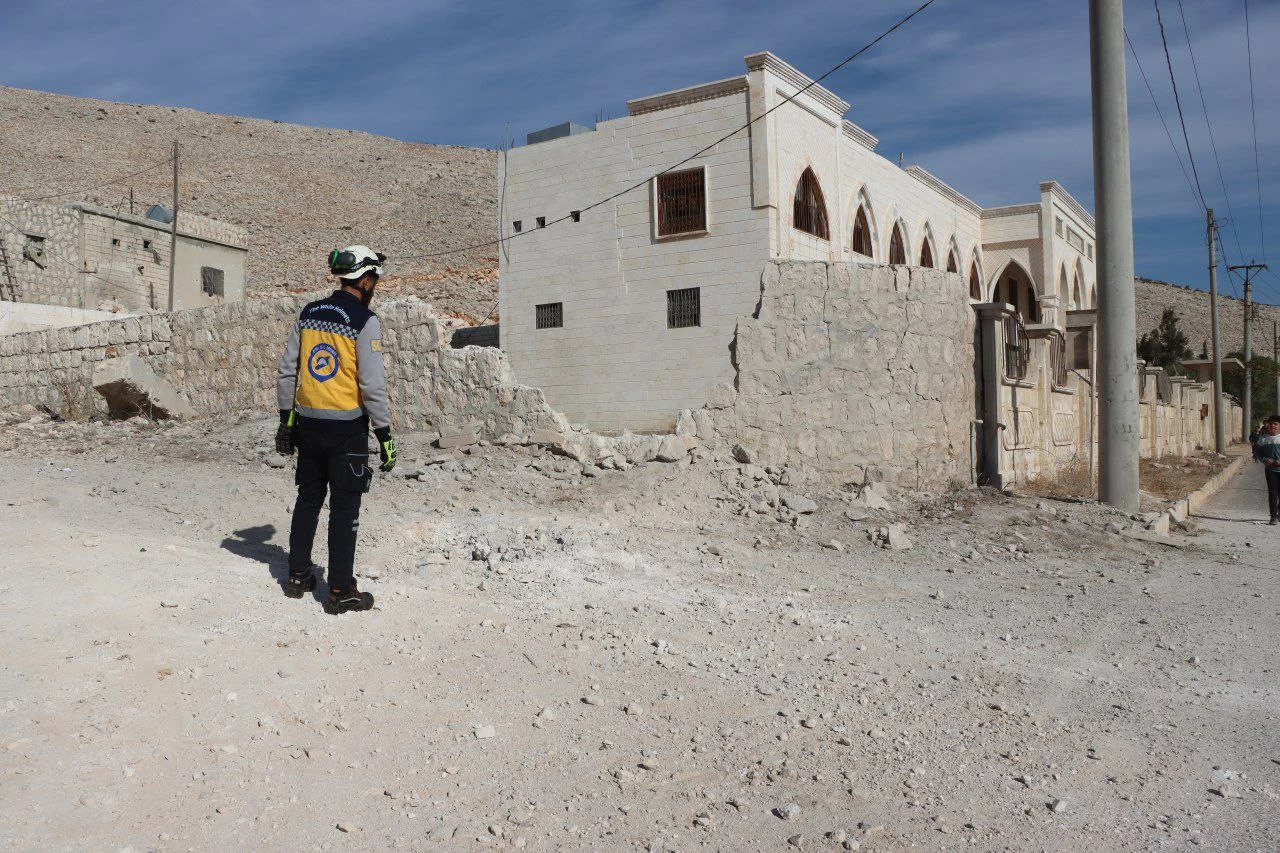 School damaged in a regime attack in W. Aleppo, October 29, 2024