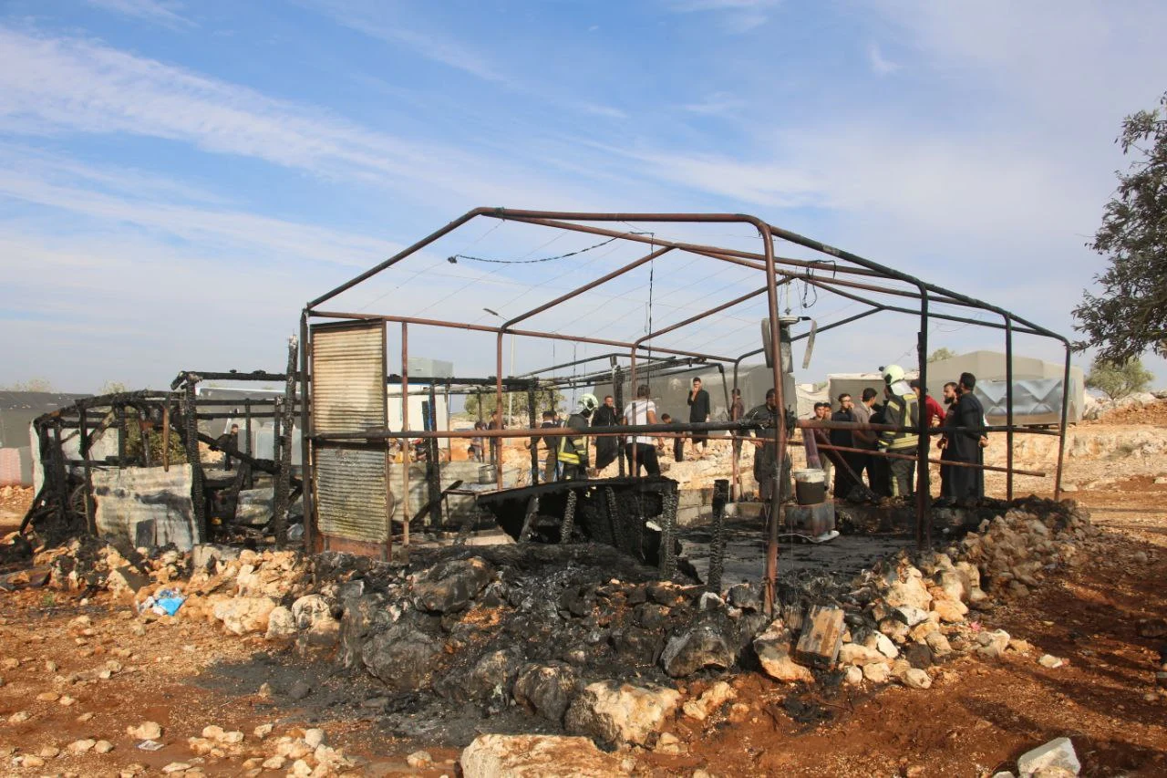 Fire breaks out in an IDP camp in N. Idlib, November 14, 2024