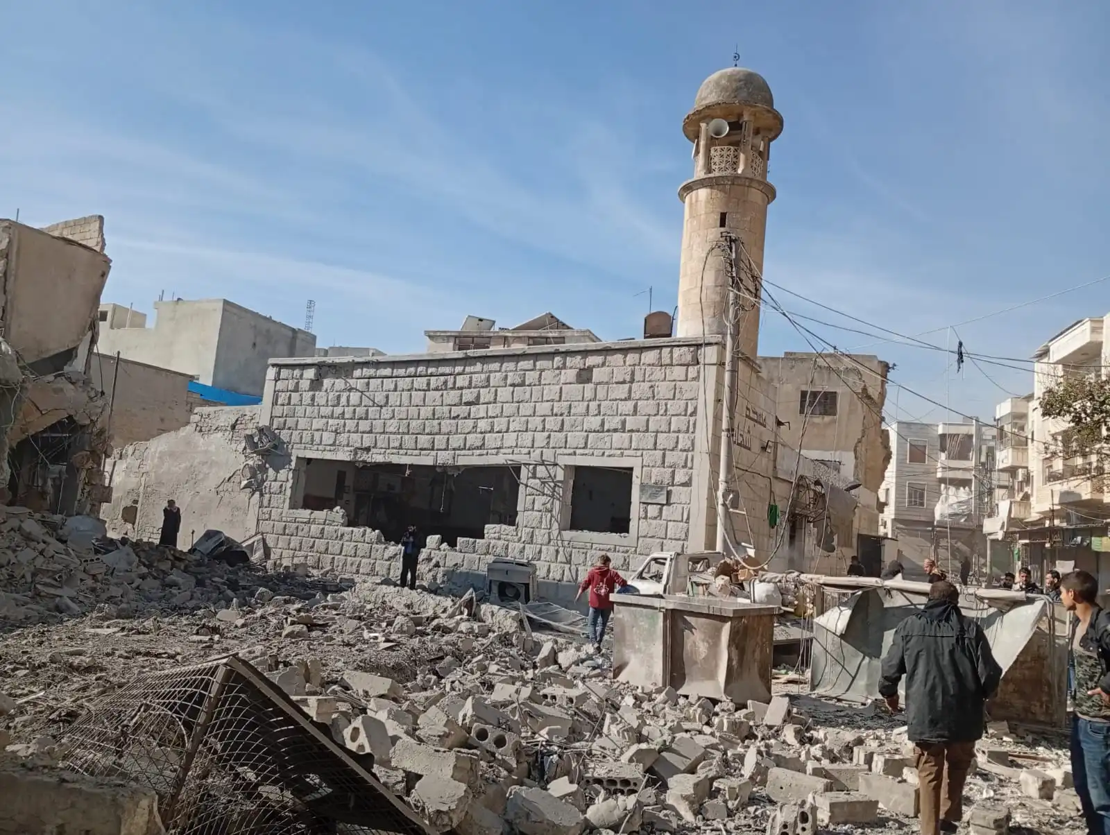 13 injured, mosque damaged, in an air regime attack on Idlib city, December 2, 2024
