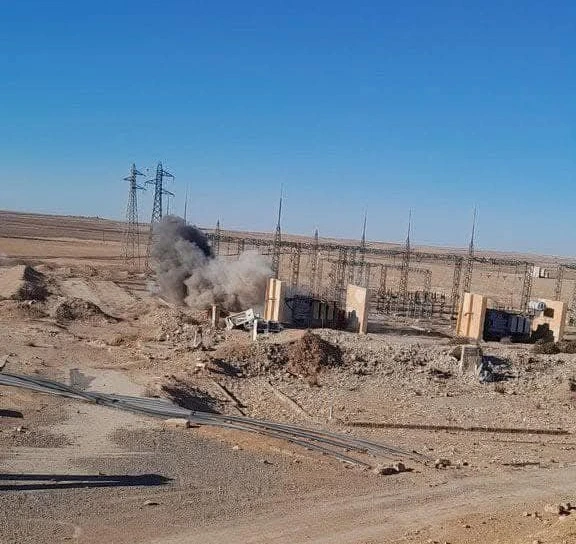 Armed opposition factions/SNA bomb al-Hesha Water Station in N. Raqqa, January 18, 2025
