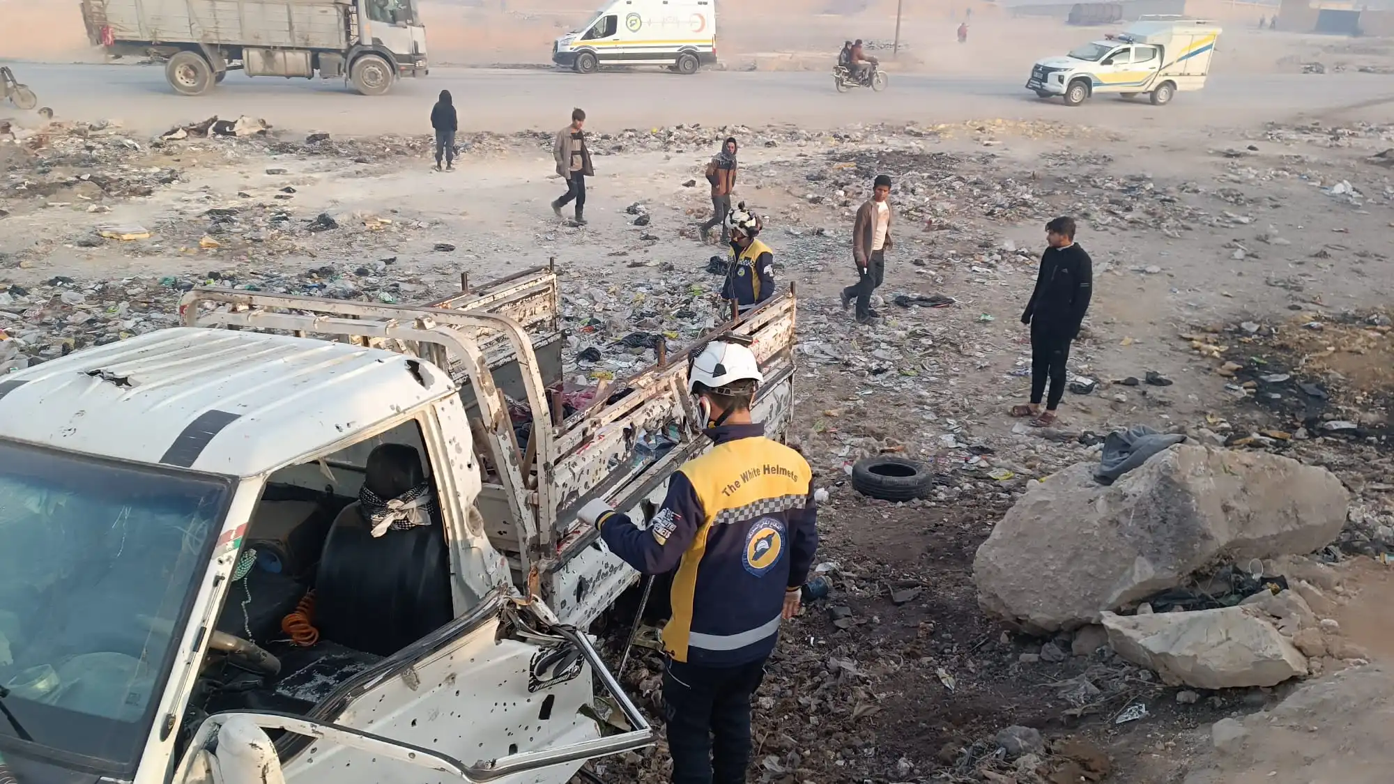 Car blast results in a massacre in E. Aleppo, February 3, 2025
