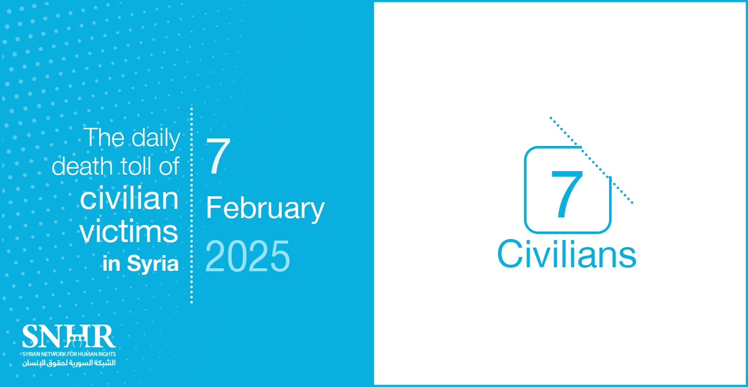 The daily death toll of civilian victims in Syria on February 7, 2025