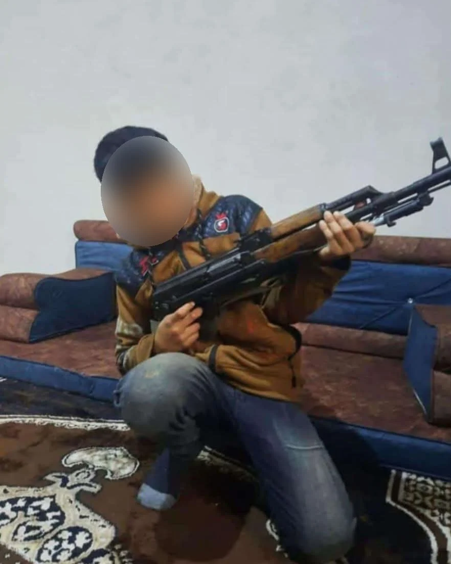 Boy named Abdul Mun’im Sheikh Dada killed by the explosion of a shell in N. Aleppo, February 1, 2025